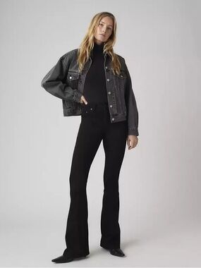Levi’s 726 Black High Rise Flare Jeans Stretch Denim Y2K Vintage Inspired Chic